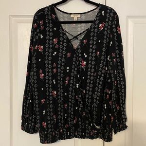 BOGO! Style & Co Patterned Long Sleeve Top